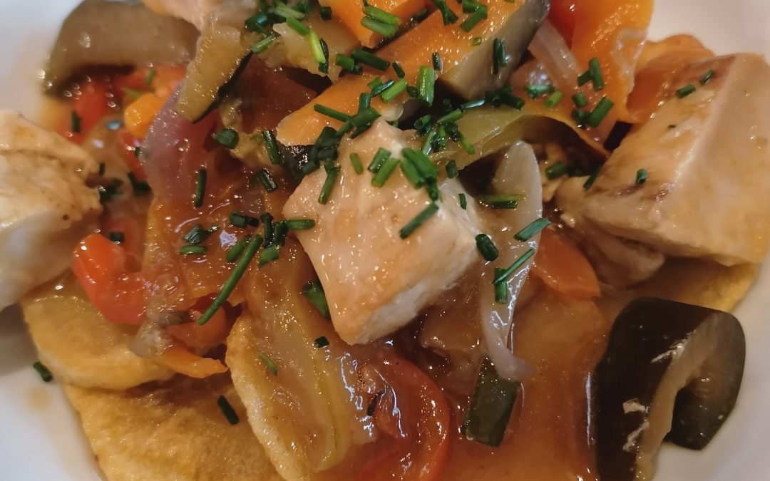 Tacos de atún con verduras