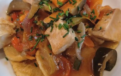 Tacos de atún con verduras